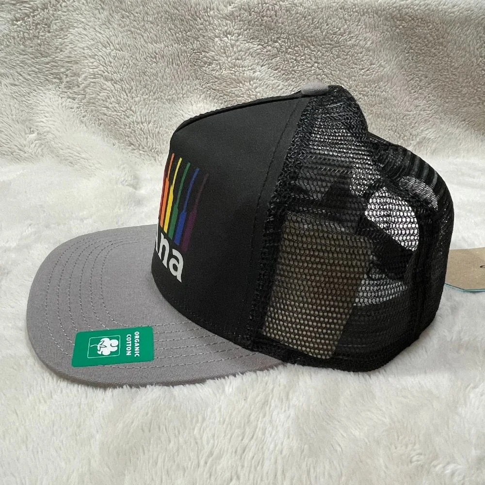 prAna VISTA TRUCKER Hat Unisex Pride Mountain Adjustable Cotton Flat Brim New - Picture 4 of 7